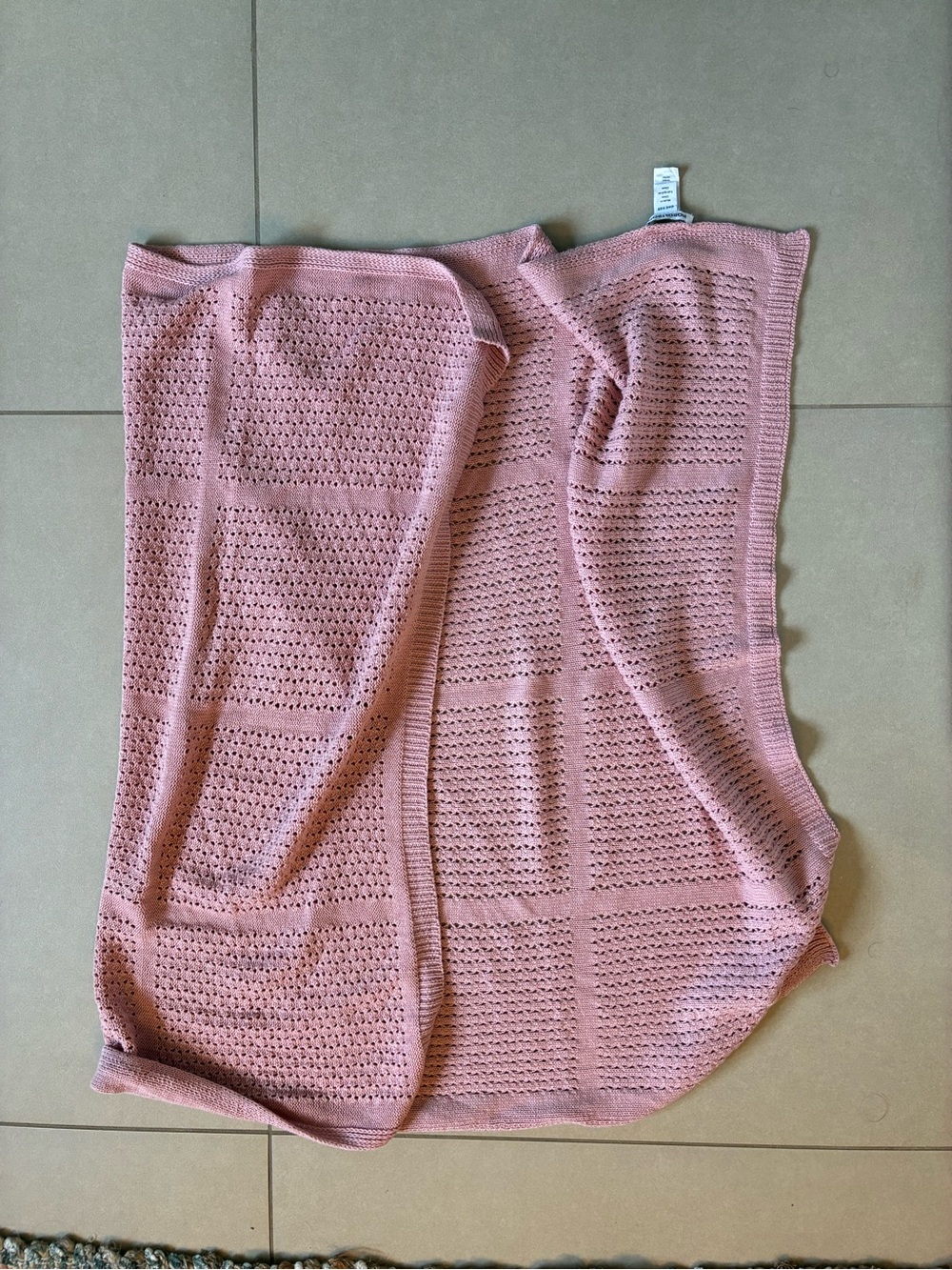 Nordstrom Dusty Pink Knit Openwork baby blanket